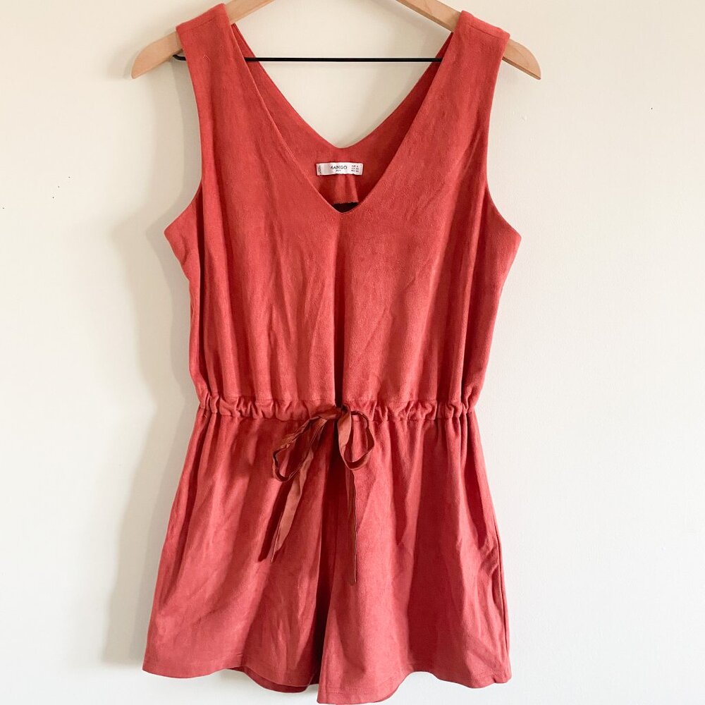 MANGO Faux Suede Shorts Romper